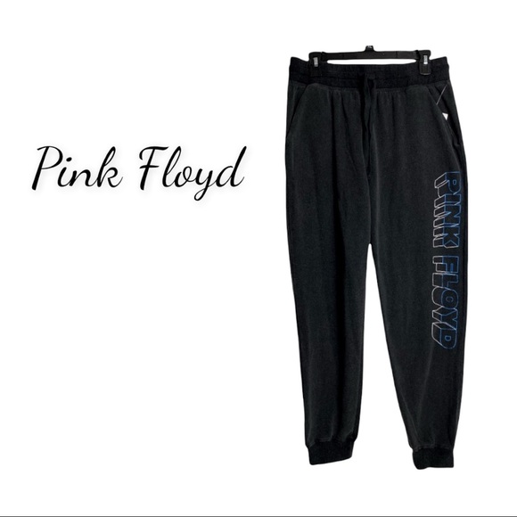 NWT Pink Floyd Dark Gray Joggers With Write Out Down Left Leg, 2 Front Pockets - Picture 1 of 10